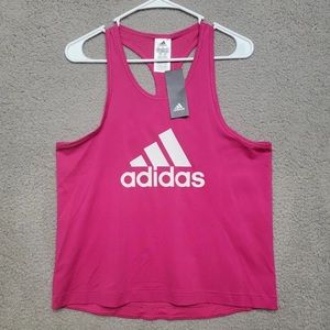 Adidas Climalite Tank Top Women Size M Pink Mesh Racer Back Athletic Shirt